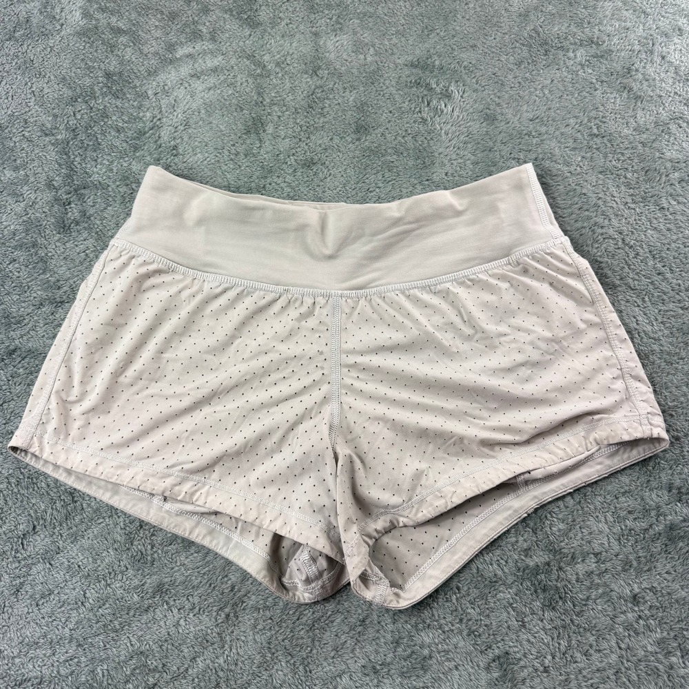Lululemon Final Lap Shorts Lined Perforated Running Taupe Size 4 LW7AM7S - Picture 1 of 11